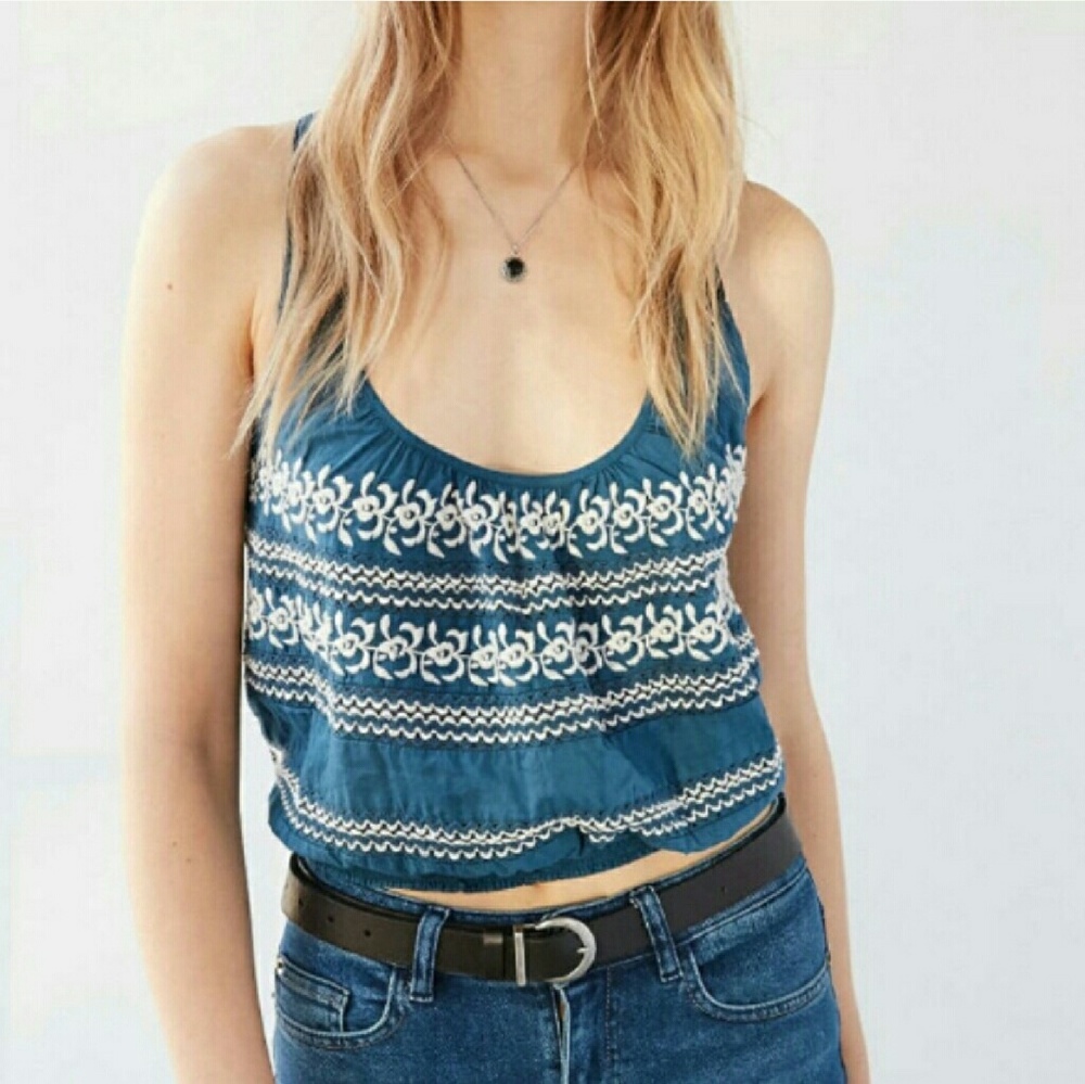 Embroidered crop top